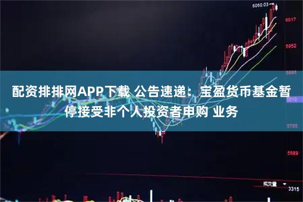 配资排排网APP下载 公告速递:宝盈货币基金暂停接受非个人投资者申购 业务